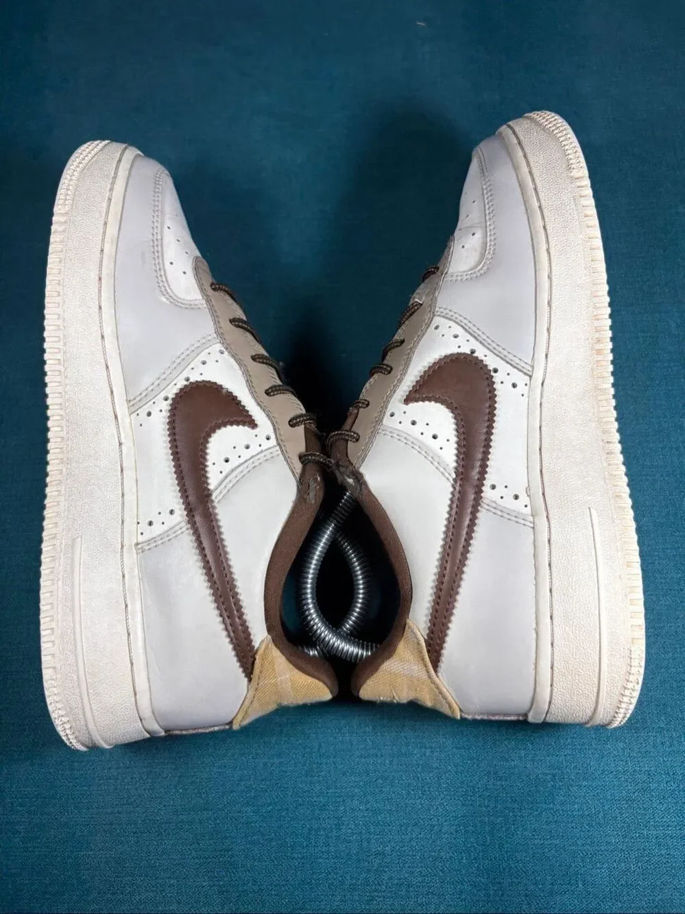 Nike Air Force 1 Low GS Plaid Cacao Wow Sail Youth Size 6Y Women's 7.5 FV3702-12